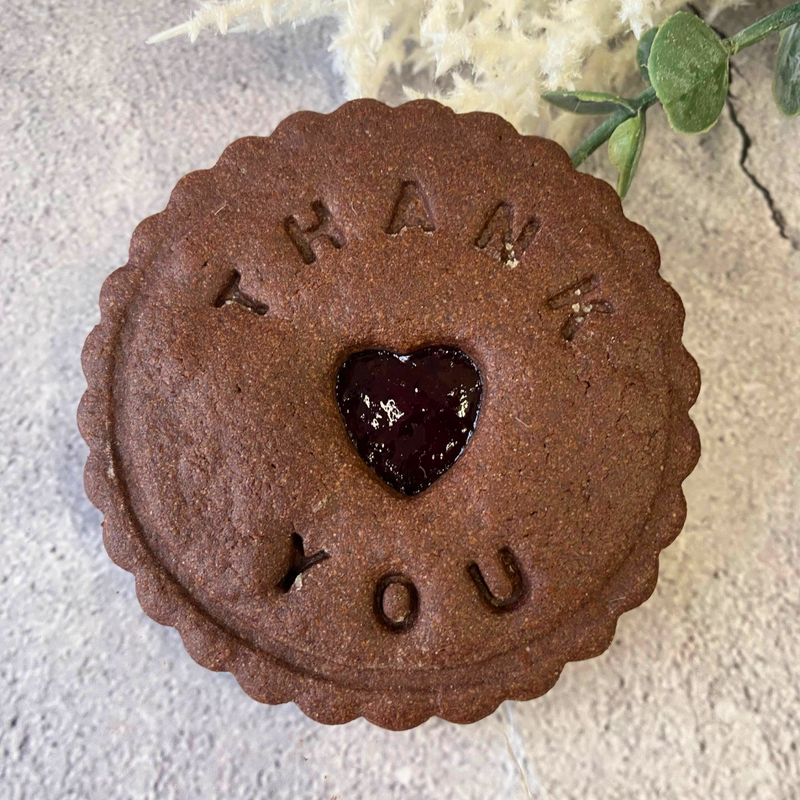 Individual Chocolate 'Thank you' biscuit